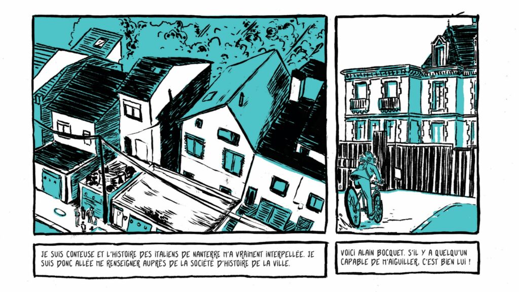 Debora commence sa quête de récits d'Italiens installés à Nanterre. "Ciao Vincent !", page 16