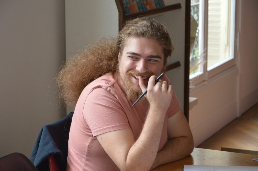 Baptiste, détendu avant la présentation